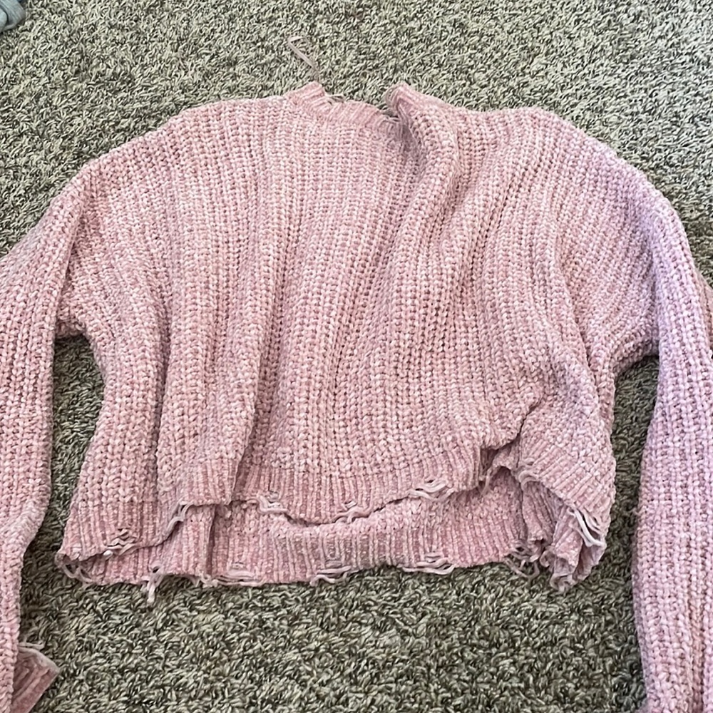Pink sweater crop top